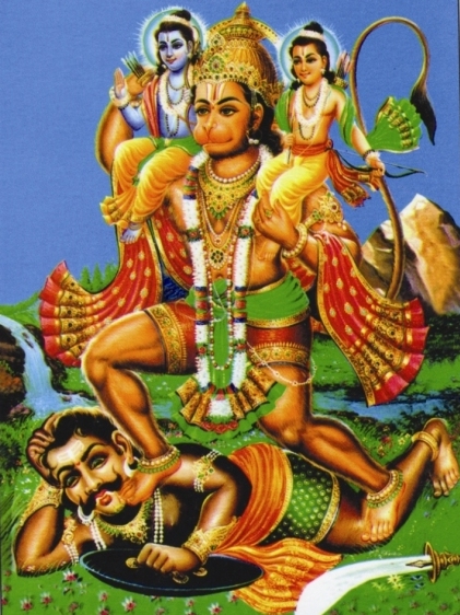 Hanuman sconfigge Ravana.
